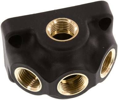Wanddose (Luftweiche) G 1/2"-G 1/2", Endverteilerdose ohne Durchgangsgewinde