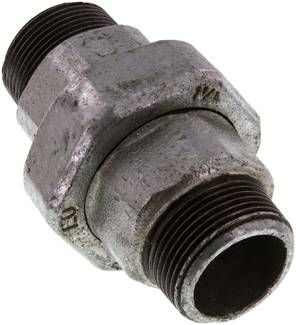 Doppelnippel trennbar R 1 1/4"-R 1 1/4", 25 bar Temperguss verzinkt