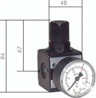 MULTIFIX Druckregler,G 1/4" 0,1 - 1bar Präzisionsdruckregler