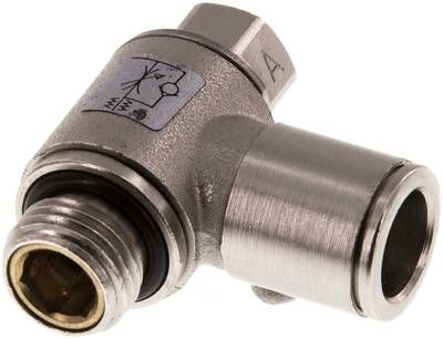 Winkel-Drosselrückschlag-ventil G 1/4"-10mm,zuluftregelnd (Sonderausführung)