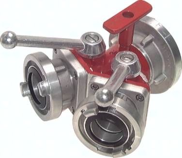 Storz-Verteiler 1 x 75-B -> 2 x 52-C, Kugelabsperrung