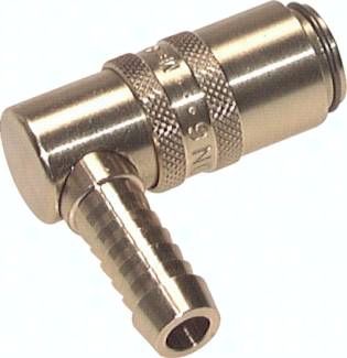 90°-Temperierkupplungsdose 9mm Zapfen, 9 mm Schlauch, Messing