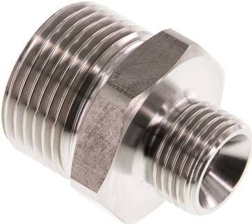 Doppelnippel G 1"-G 1/2", 40 bar 1.4571