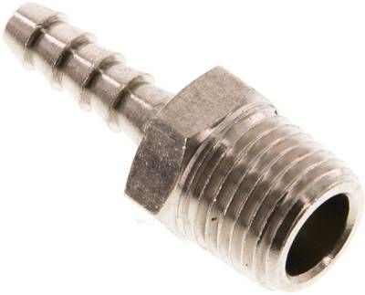 Gewindetülle R 1/4"-5mm, 16 bar Messing vernickelt