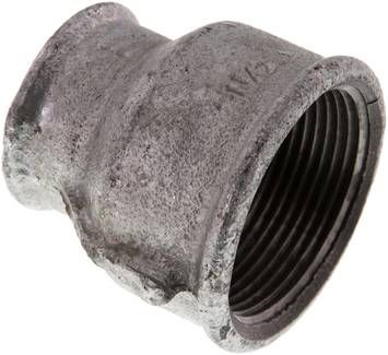 Rundmuffe Rp 1 1/2"-Rp 1", 25 bar Temperguss verzinkt