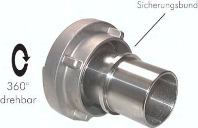 Storz-Kupplung 50mm Schlauch 65, 1.4581