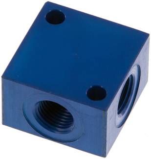 Kreuz-Verteiler 4 x G 1/8",Aluminium