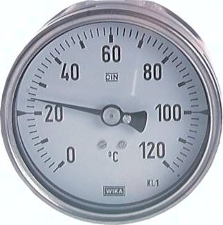 Bimetallthermometer, waage-recht D63/0 - 80°C/160mm