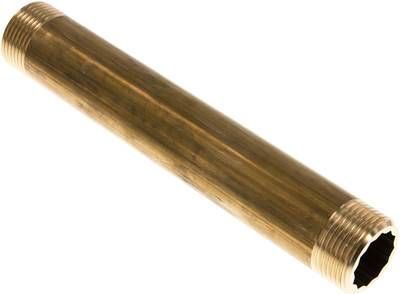 Rohrdoppelnippel G 1"-200mm, 16 bar Messing