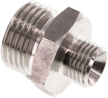 Doppelnippel G 1/2"-G 1/4", 40 bar 1.4571