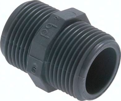 Doppelnippel Rp 1 1/2"-Rp 1 1/2", PVC-U