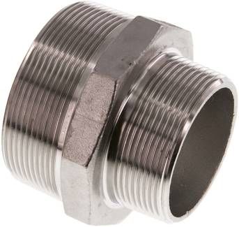 Doppelnippel R 2 1/2"-R 2", 16 bar 1.4408