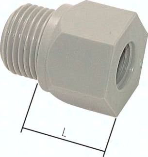 Reduziernippel G 3/8"(AG)-G 1/8"(IG), PP