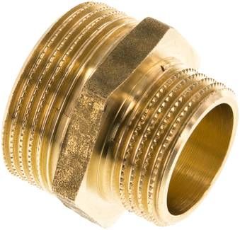 Doppelnippel G 1 1/4"-G 1", 16 bar Messing/Rotguss