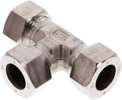 T-Schneidringverschraubung 22 L, 1.4571