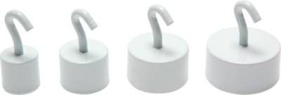 Neodym-Magnet mit Haken, 15mm, weiß, 1er Pack