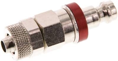 Kupplungsstecker (NW5) 8 x 6mm Schlauch, Messing vernickelt