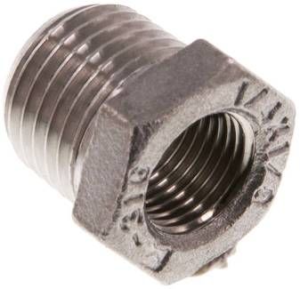 Reduziernippel R 1/4"(AG)-Rp 1/8"(IG), 16 bar 1.4408