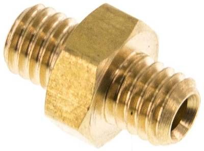 Doppelnippel M 5-M 5, 16 bar Messing/Rotguss