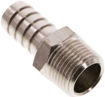 Gewindetülle R 3/8"-12mm, 16 bar Messing vernickelt