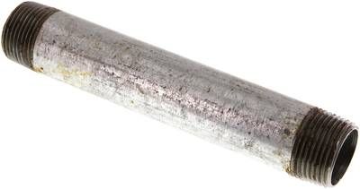 Rohrdoppelnippel R 1"-180mm, 50 bar, Stahlrohr ST 37 verzinkt