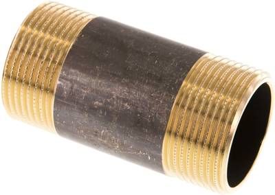 Rohrdoppelnippel G 1 1/4"-80mm, 16 bar Messing