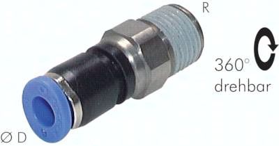 Gerade Drehverschraubung R 3/8"-8mm, IQS-Standard