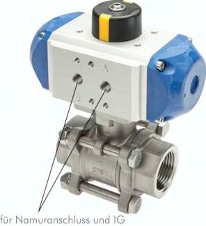 Pneumat. Edelstahl-Kugelhahn, Feder-öffnend, G 2 1/2"