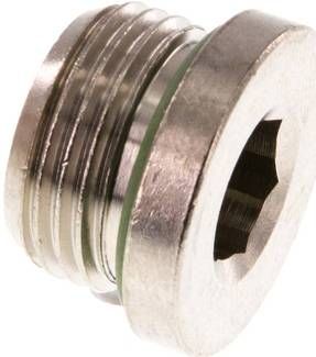 Verschlussstopfen Innenskt. G 3/8", 16 bar Messing vernickelt