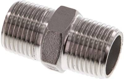 Doppelnippel R 1/2"-R 1/2", 16 bar 1.4408