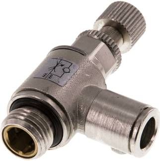 Winkel-Drosselrückschlag-ventil G 1/4"-8mm,zuluftregelnd (Sonderausführung)