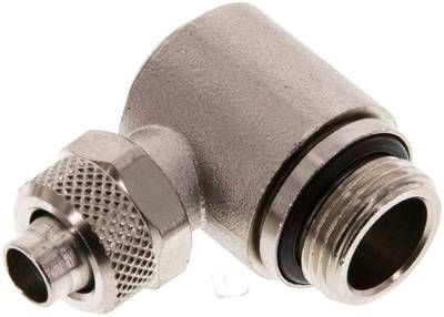 Winkel-Verschraubung G 3/8"-10 x 8mm, Messing vernickelt, Innenskt.