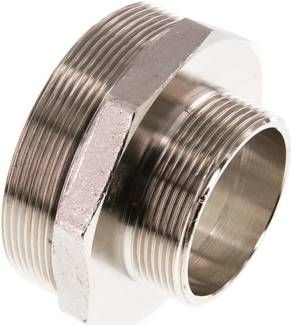 Doppelnippel G 3"-G 2", 16 bar Messing vernickelt