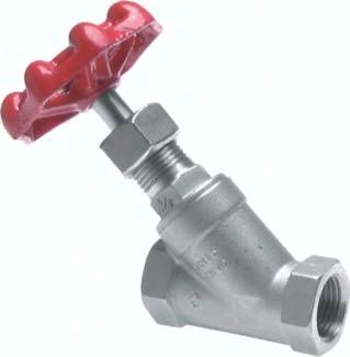 Schrägsitz-Absperrventil, G 1", PN 40, Edelstahl