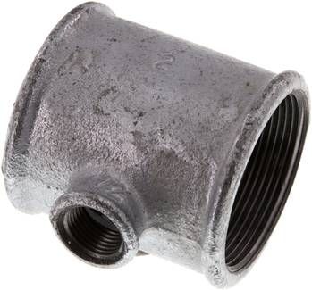 T-Stück Rp 2"-Rp 1/2"-Rp 2" (IG), 25 bar Temperguss verzinkt
