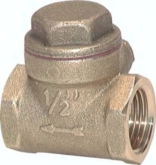 Rückschlagklappe G 2 1/2", PN 8, Messing, metallisch dichtend
