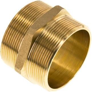 Doppelnippel G 2 1/2"-G 2 1/2", 16 bar Messing/Rotguss