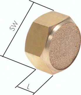 Schalldämpfer G 3/8", Sinterbronze, Innengewinde