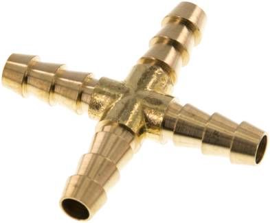 Kreuz-Schlauchverbinder 8mm, Messing