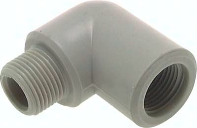 90°-Einschraubwinkel G 3/4"(IG)-G 3/4"(AG), PVDF