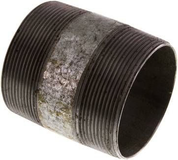 Rohrdoppelnippel R 2 1/2"-80mm, 50 bar, Stahlrohr ST 37 verzinkt