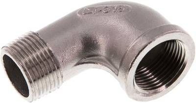 90°-Einschraubwinkel Rp 3/4"(IG)-R 3/4"(AG), 16 bar 1.4408