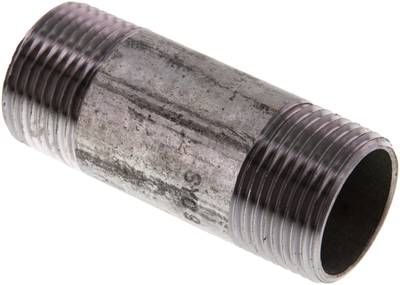 Rohrdoppelnippel R 1"-80mm, 50 bar, Stahlrohr ST 37 verzinkt