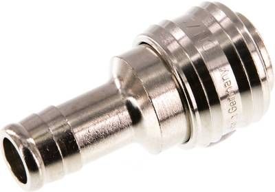 Kupplungsdose (NW7,2) 13mm Schlauch, Messing vernickelt