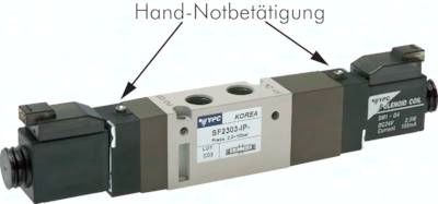 5/3-Wege Magnetventil, G 1/8", belüftet, 24 V=