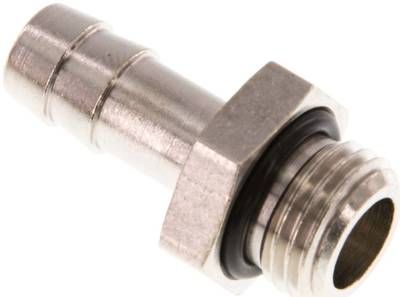 Gewindetülle mit O-Ring G 1/4"-8mm, Messing vernickelt