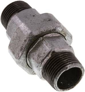 Doppelnippel trennbar R 1"-R 1", 25 bar Temperguss verzinkt