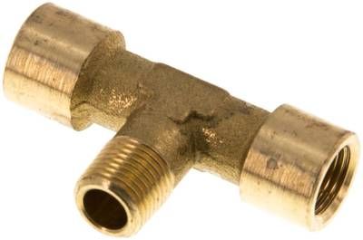 T-Einschraubstück G 1/8"(IG)-R 1/8"(AG), 16 bar Messing