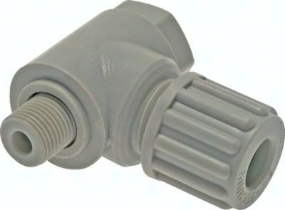Winkel-Verschraubung G 1/4"-8 x 6mm, PVDF Prinzip 1, Hohlschr.