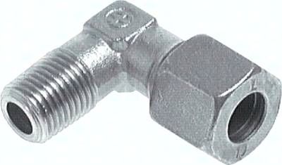 Winkel-Schneidringverschraub. 6 LL-M 6 (konisch), Stahl verzinkt
